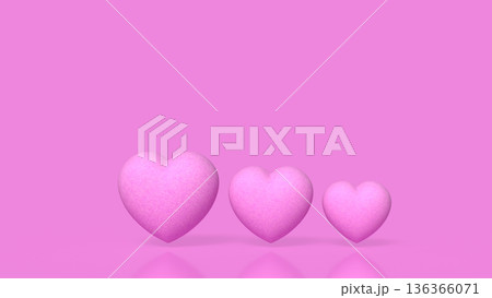 Pink Heart Love Emotion Concept Minimal Background 3d render. Pink Heart Love Emotion Concept Minimal Background 3d render. 136366071