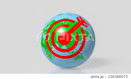 Global Target Market Strategy World Business Concept 3d render. Global Target Market Strategy World Business Concept 3d render. 136366073