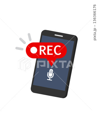 REC icon with smartphone interface vector stock illustration REC icon with smartphone interface vector stock illustration 136366176