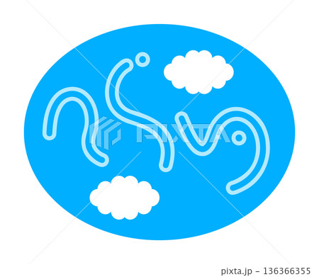 空に浮かび上がる飛蚊症のイメージイラスト 空に浮かび上がる飛蚊症のイメージイラスト 136366355