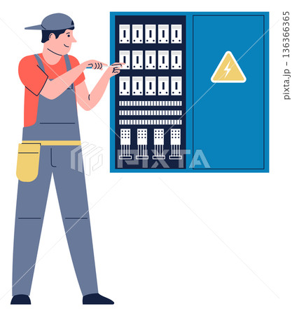 House electric energy panel. Power supply maintenance work House electric energy panel. Power supply maintenance work 136366365