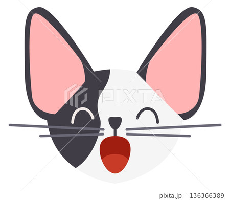 Screaming cat drawing. Funny humor face icon Screaming cat drawing. Funny humor face icon 136366389