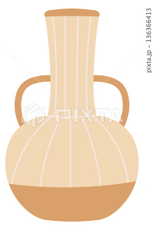 Clay pottery interior element. Retro antique vase Clay pottery interior element. Retro antique vase 136366413