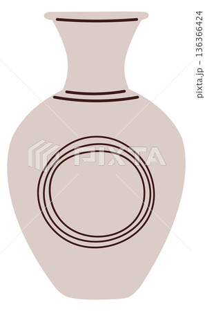 Elegant porcelain vase. Decorative antique amphora icon 136366424