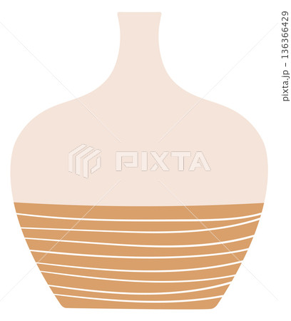 Classic vase. Ceramic clay jug color icon Classic vase. Ceramic clay jug color icon 136366429