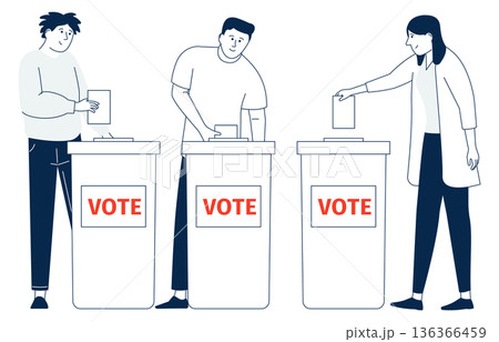 People voting icon. Political choice. Democratic election 136366459