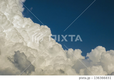 Rain clouds forming on blue Florida sky. Colorful summer skyscape 136366831
