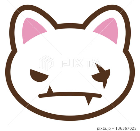 Angry cat emoji. Evil face animal icon 136367025