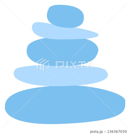 Stacking stones icon. Balanced round blue rocks 136367039