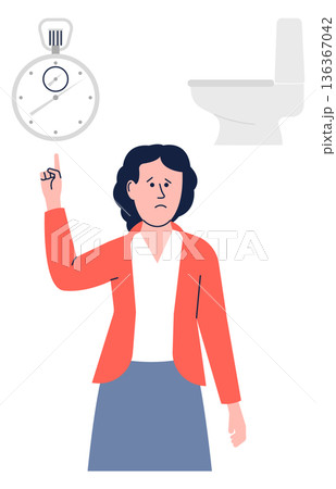 Frequent urination medical illustration. Female health symptom 136367042