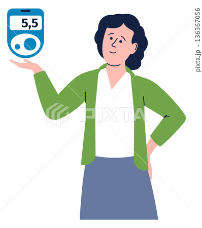 Sugar control. Diabetes prevention educational medical illustration Sugar control. Diabetes prevention educational medical illustration 136367056