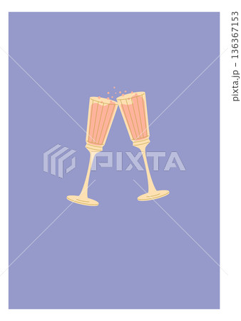 Cheers card. Clinking champagne glass celebration background Cheers card. Clinking champagne glass celebration background 136367153