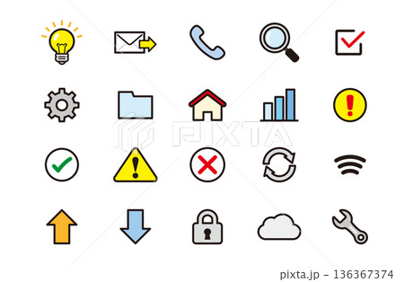 オフィス・仕事で使える太線アイコンセット 136367374