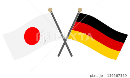 国旗　日本とドイツ 136367589
