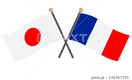 国旗 日本とフランス 国旗 日本とフランス 136367593