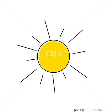 シンプルな太陽のイラスト シンプルな太陽のイラスト 136367612