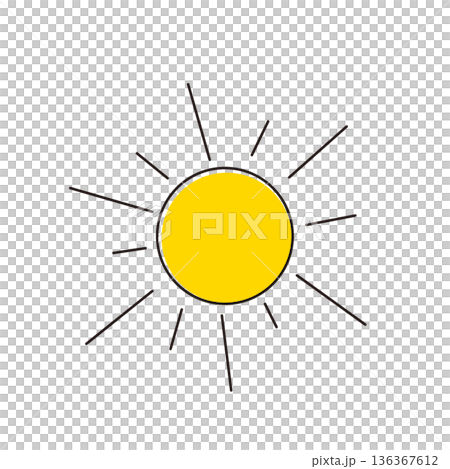 シンプルな太陽のイラスト シンプルな太陽のイラスト 136367612