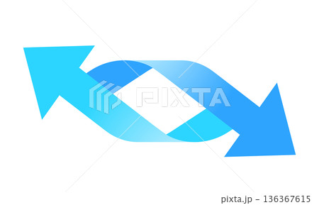 入れ替わる2つの矢印のマーク 136367615