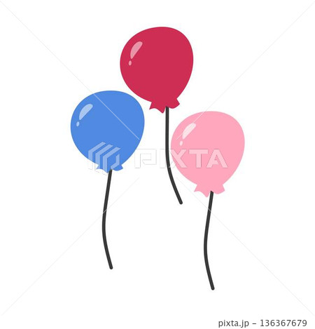 Bunch of balloons. Colored balloons in simple style 136367679