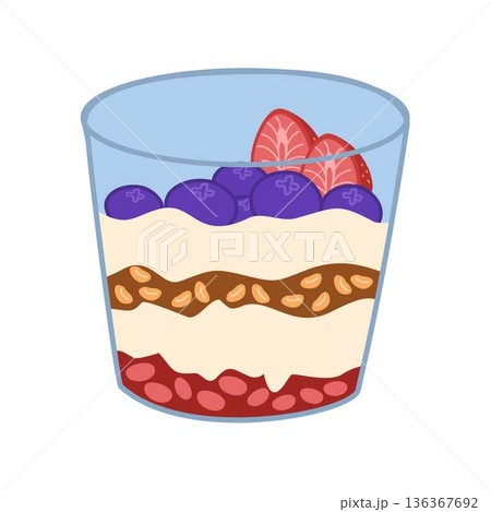 Greek yogurt with fruit topping Greek yogurt with fruit topping 136367692