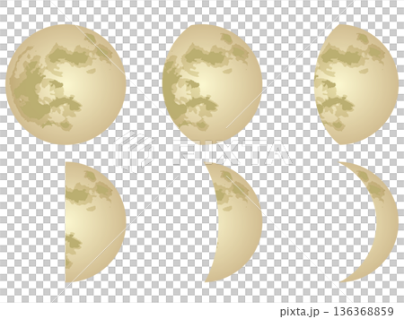 Moon phases vector illustration material Moon phases vector illustration material 136368859