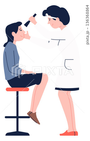 Doctor check neurological problem. Girl on medical appointment Doctor check neurological problem. Girl on medical appointment 136368864