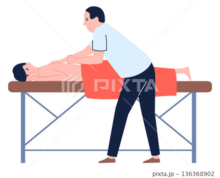 Physiotherapy concept. Alternative medicine treatment color icon Physiotherapy concept. Alternative medicine treatment color icon 136368902