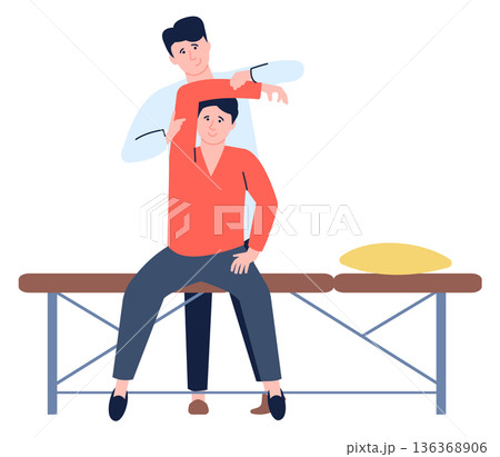 Osteopath check patient body injury. Therapy concept 136368906