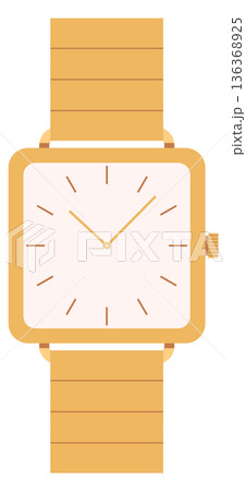 Expensive golden clock. Luxury wrist watch icon Expensive golden clock. Luxury wrist watch icon 136368925