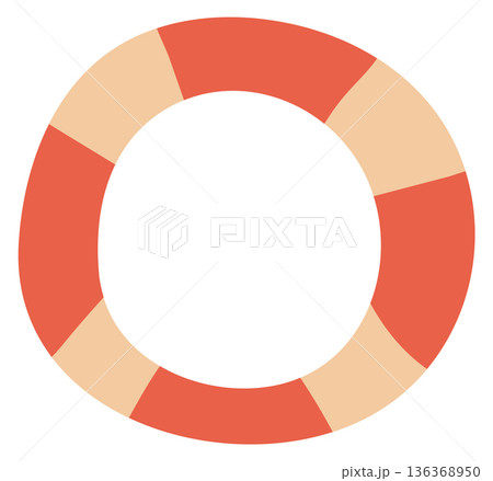 Lifesaver ring color icon. Inflatable swimming belt 136368950