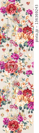 Elegant Floral Paisley Damask Geometric Stripe Ornate Pastel Wallpaper Patterns 136369243