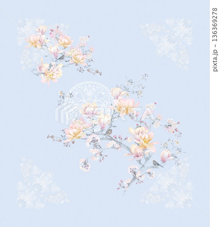 Elegant Floral Paisley Damask Geometric Stripe Ornate Pastel Wallpaper Patterns 136369278