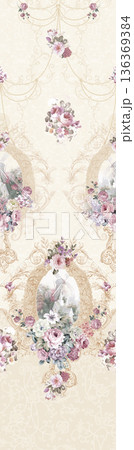 Elegant Floral Paisley Damask Geometric Stripe Ornate Pastel Wallpaper Patterns 136369384
