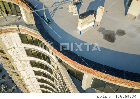 Detail of granit elements of new building under construction. Detail of granit elements of new building under construction. 136369534