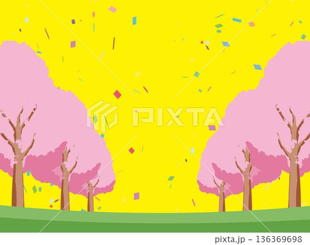 桜の春の背景イラスト 136369698