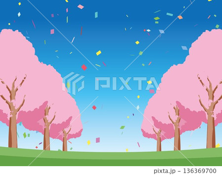 桜の春の背景イラスト 桜の春の背景イラスト 136369700