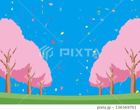 桜の春の背景イラスト 136369701