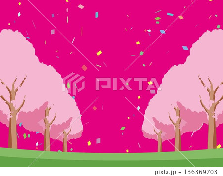 桜の春の背景イラスト 136369703
