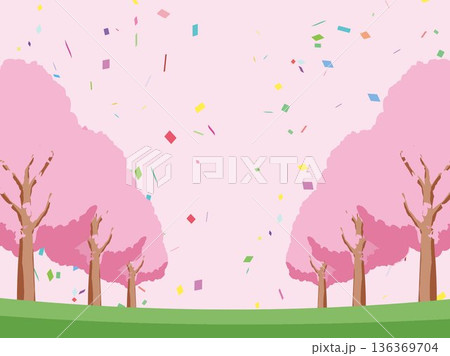 桜の春の背景イラスト 136369704