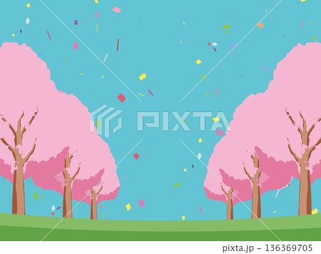桜の春の背景イラスト 136369705