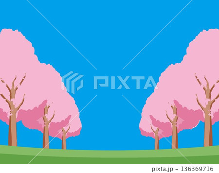 桜の春の背景イラスト 136369716