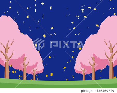 桜の春の背景イラスト 136369719