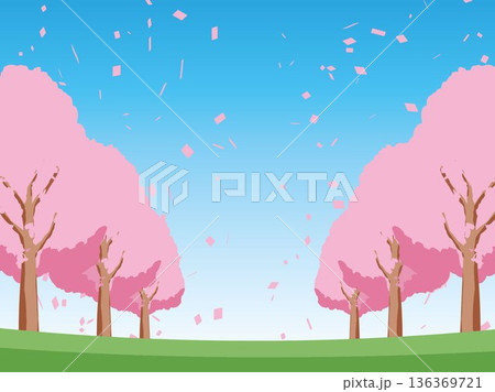 桜の春の背景イラスト 136369721