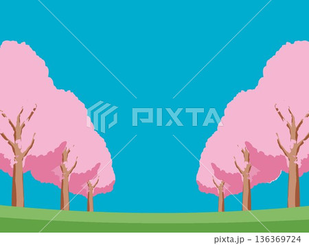 桜の春の背景イラスト 桜の春の背景イラスト 136369724