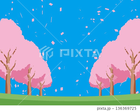 桜の春の背景イラスト 136369725