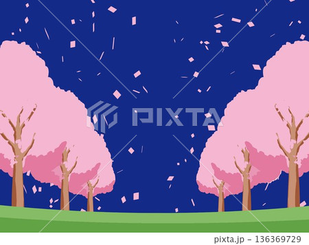 桜の春の背景イラスト 136369729