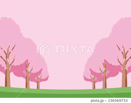 桜の春の背景イラスト 136369733