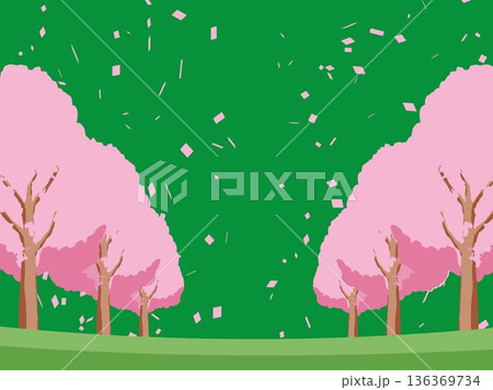 桜の春の背景イラスト 136369734
