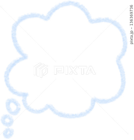 水色の雲のような空想吹き出しアイコン 136369736