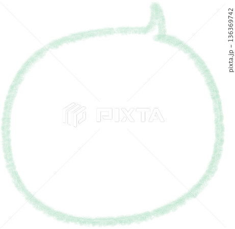 グリーンの雲のような吹き出しアイコン　丸タイプ 136369742